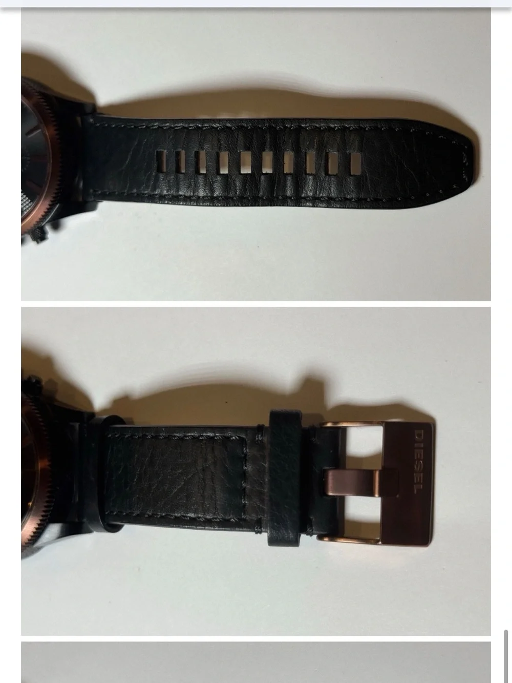 Diesel “Brave Men’s” 51mm Watch Black/Rose w/ Black Leather Strap